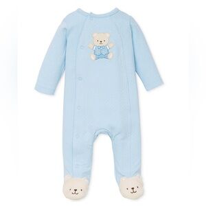 Little Me Light Blue Bear Footie